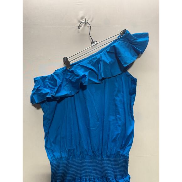 Mad Rag Women's Blue Off-Shoulder Romper Size L, Ruffled Top - Picture 2 of 9